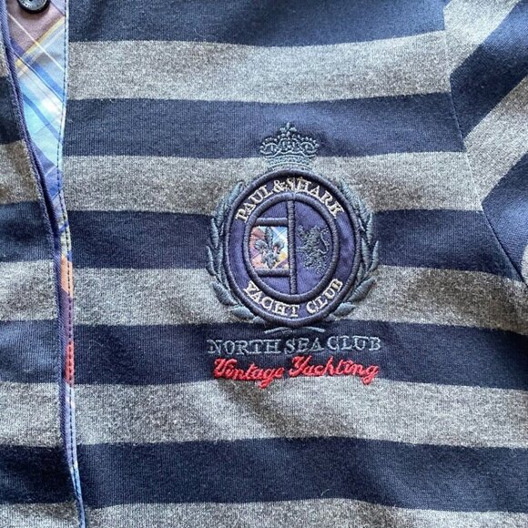 PAUL & SHARK YATCHING NORTH SEA CLUB VINTAGE WOMEN'S NAVY GREY LONG SLEEVE TOP - Picture 9 of 12